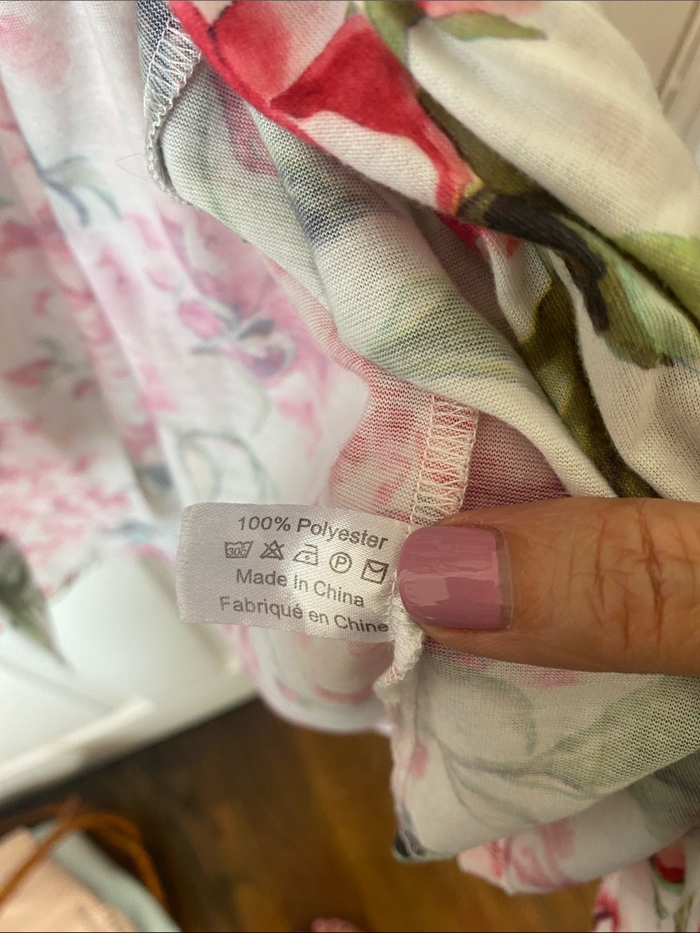 Show Me Your MuMu White Floral Tie-Waist Robe with Pink & Green Print - Picture 3 of 4